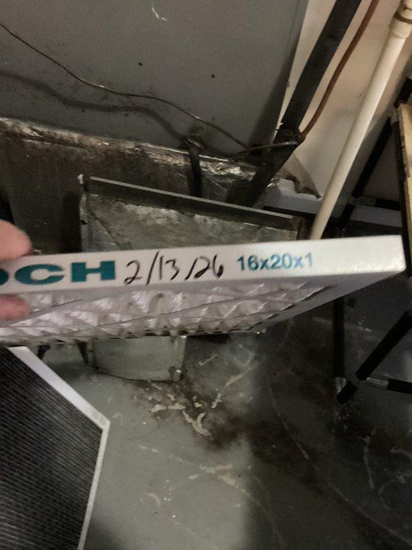 Performed basic monthly heating maintenance service on CCH system. Replaced 16x20x1 air filter in the furnace unit located in utility room. Inspected overall system condition and confirmed proper operation of the heating system.
