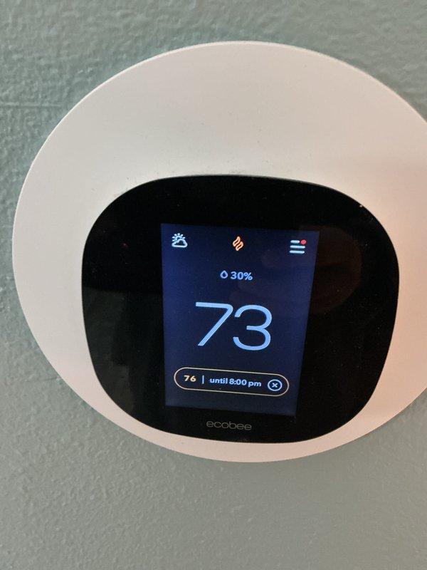 Completed rescheduled heat maintenance on Lennox furnace. Replaced 20x20x4 filter as included in CCHP-Heating service plan (renewal 7/24/26). Verified proper operation of ecobee thermostat showing normal temperature control and scheduling functions.