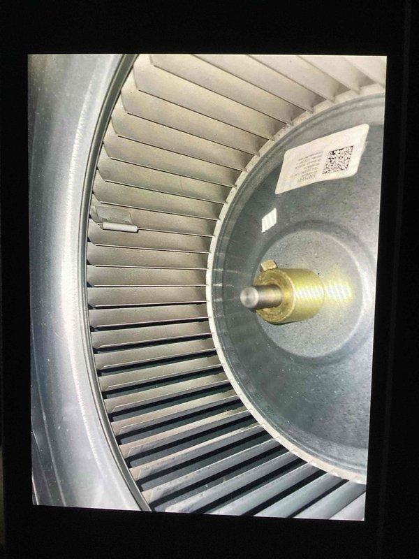 Performed monthly basic heating maintenance service on Daikin CCHP system. Inspected blower wheel assembly for proper operation and cleaned accumulated debris from around outdoor condensing unit. Service scheduled to accommodate customer's 4pm availability.