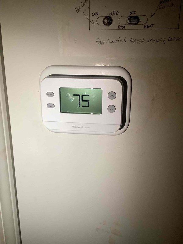 Responded to callback for system shutting off before reaching set temperature. Confirmed thermostat was set to 75° but system would only reach 73° before cycling off. Performed system inspection following recent pressure switch replacement. Verified circuit board needs replacement as previously diagnosed.