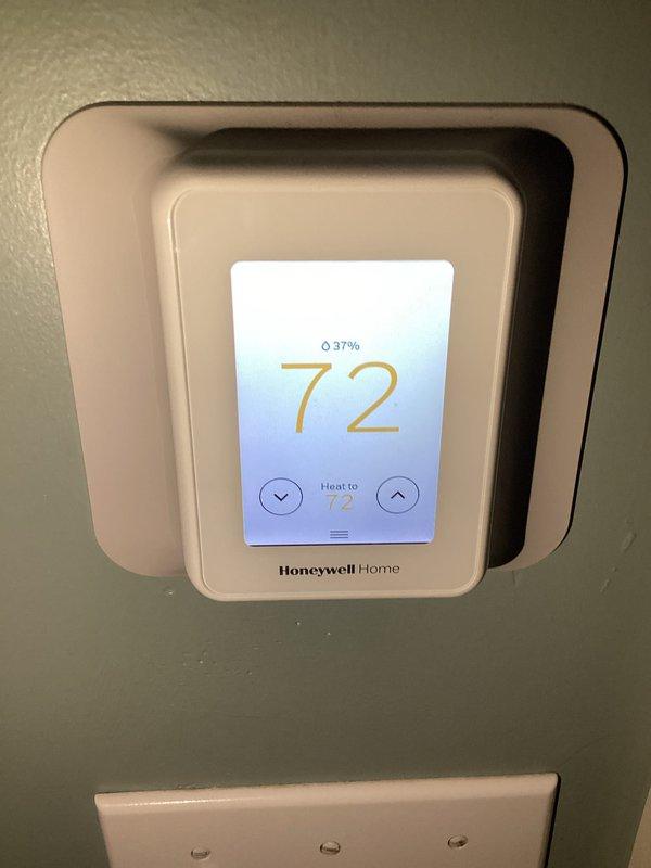 Performed scheduled basic monthly maintenance on CCHP-Heating system. Inspected and verified thermostat operation (Honeywell Home smart thermostat set to 72° with 37% humidity). Examined FASCO motor assembly and confirmed proper electrical connections with all wiring intact and secure.