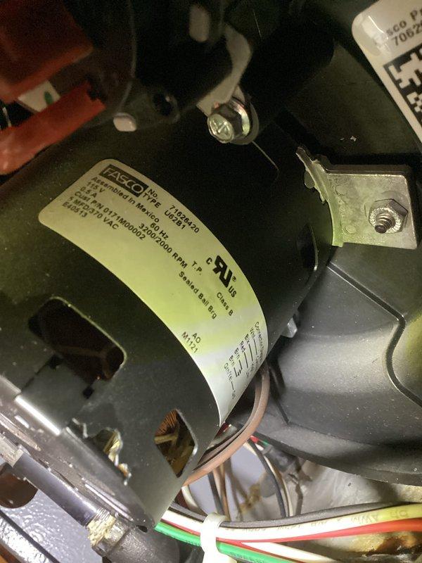 Performed scheduled basic monthly maintenance on CCHP-Heating system. Inspected and verified thermostat operation (Honeywell Home smart thermostat set to 72° with 37% humidity). Examined FASCO motor assembly and confirmed proper electrical connections with all wiring intact and secure.