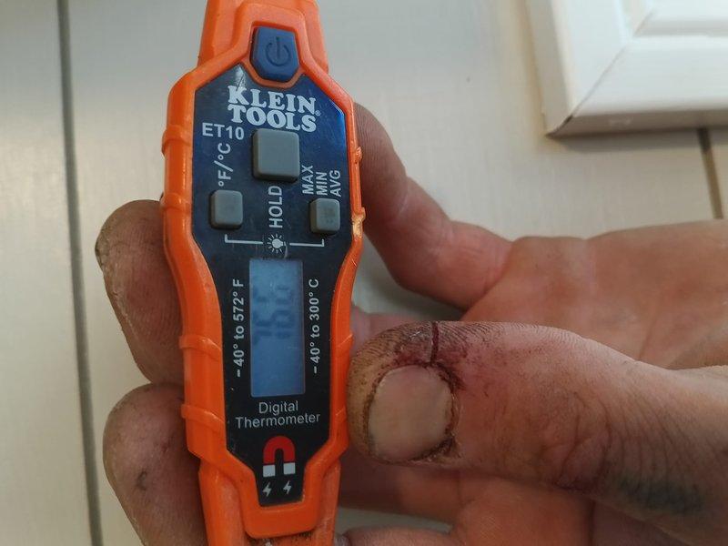 Successfully installed a Lennox mini-split system for an enclosed porch area. Mounted the outdoor condenser unit securely to exterior wall using appropriate metal brackets, and verified proper refrigerant line installation. System tested with digital thermometer confirming proper operation at 45.7°F discharge temperature.