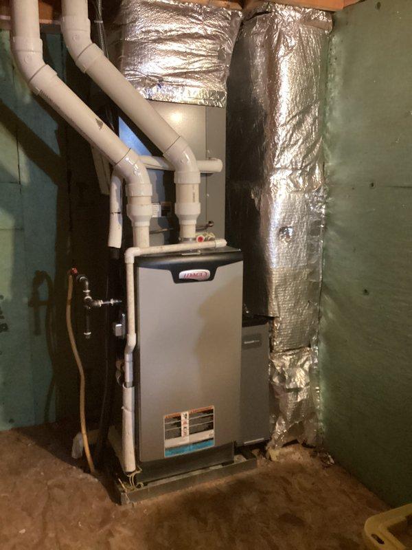 Performed scheduled maintenance on two-system central heat unit with renewal due 1/22/26. Inspected Lennox furnace system and verified proper operation with the programmable thermostat set to maintain 71° heat. Replaced air filters (20x20x4 & 20x25x4) and completed all standard preventative maintenance procedures.