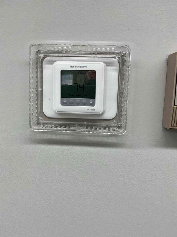 Performed scheduled heating maintenance service on two CCH systems. Inspected and verified proper operation of Honeywell thermostats, confirming heat mode functionality with temperature settings at 72°F/76°F. Replaced air filters with new 16x20x4 filters as part of maintenance agreement valid through 6/22/26.