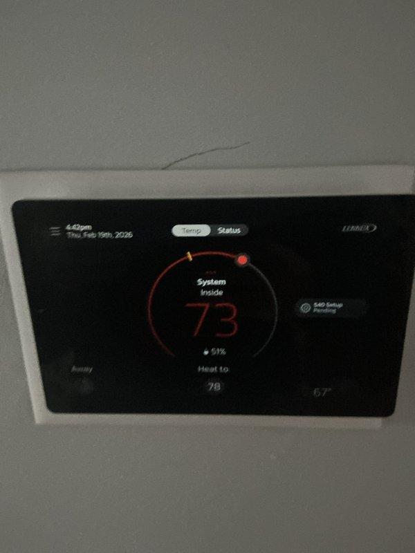 Performed seasonal maintenance on Goodman heating system. Inspected furnace operation, verified thermostat functionality (currently set to heat to 78°F with ambient temperature at 67°F), and replaced 20x25x4 filter per CHH Basic maintenance agreement. System is operating within normal parameters.