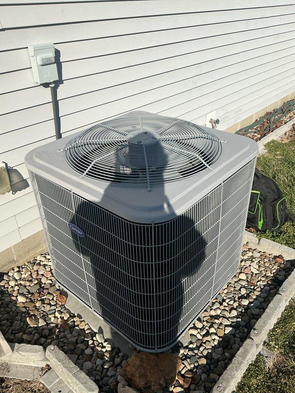 Performed monthly basic maintenance on CCHP cooling system, which included inspection of the Honeywell digital thermostat (confirmed proper operation at 67° with 70° setpoint) and examination of the outdoor condenser unit. System operating normally with no issues identified; customer advised that 20x20x4 filter was not included in service.