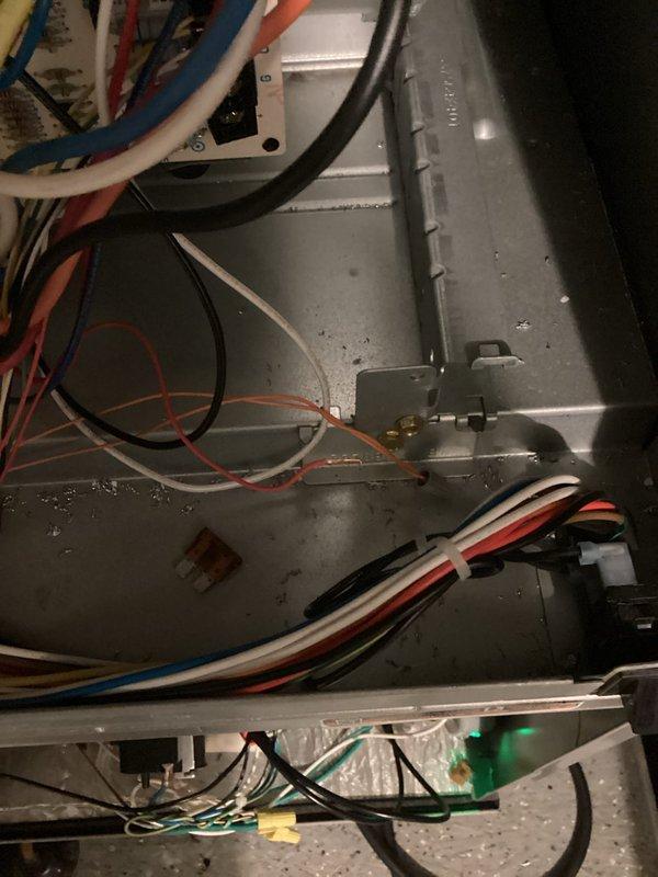 Returned to residence to diagnose cause of blown fuse in Heil furnace system. Inspected electrical control box components, checking wiring connections and terminal points for potential shorts or loose connections. Found and corrected electrical issue causing fuse failure, ensuring proper operation of the HVAC system and associated Trion air purification component.