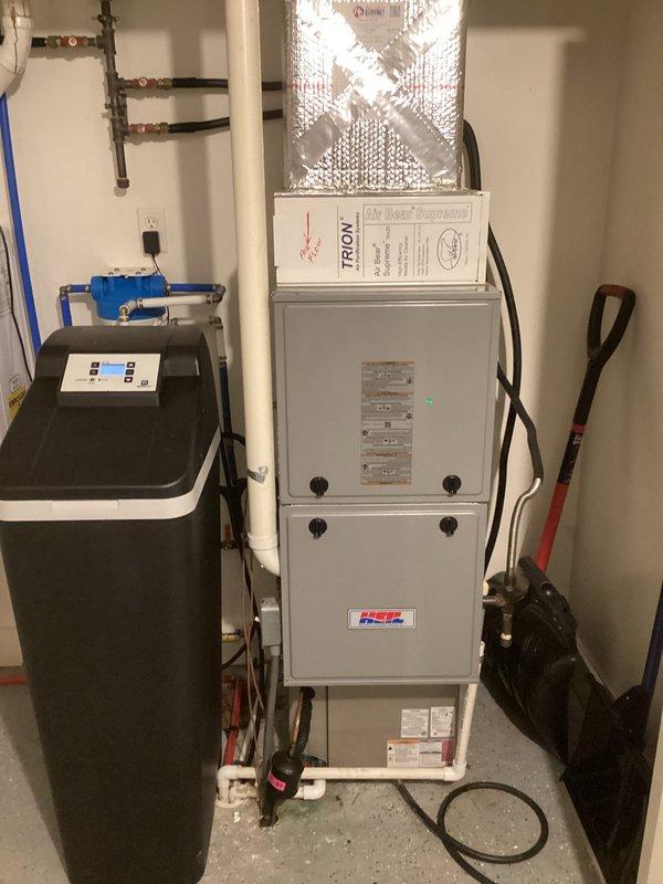 Returned to residence to diagnose cause of blown fuse in Heil furnace system. Inspected electrical control box components, checking wiring connections and terminal points for potential shorts or loose connections. Found and corrected electrical issue causing fuse failure, ensuring proper operation of the HVAC system and associated Trion air purification component.