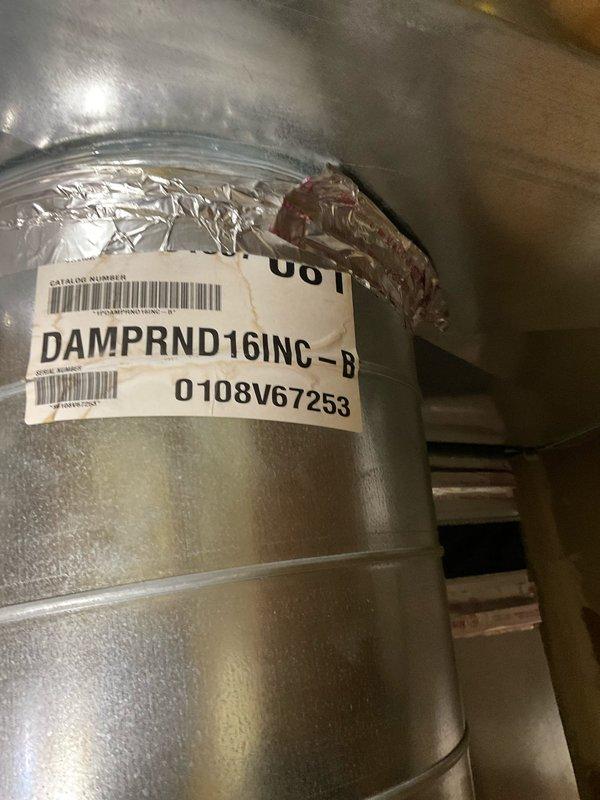 Performed maintenance inspection on dual HVAC systems and discovered one system was locked out due to low refrigerant levels. Documented existing equipment including the furnace unit with PVC condensate drainage and the 16-inch round damper (DAMPRND16INC-B). Customer has requested a full system replacement estimate and has opted into SMS communications.