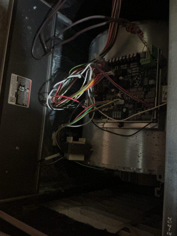 Performed monthly preventive maintenance on Carrier HVAC heating system. Inspected thermostat functionality (confirmed proper operation at 70°F current/75°F set point in heat mode) and examined control panel wiring connections for secure terminations and proper circuit board condition. All components functioning normally with no issues detected.