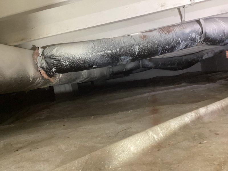 Responded to customer concern regarding thermostat issues and continuous system operation. Upon inspection, found damaged duct insulation in basement area which was causing system inefficiency. Replaced thermostat and repaired compromised duct insulation to restore proper system cycling and improve temperature regulation.