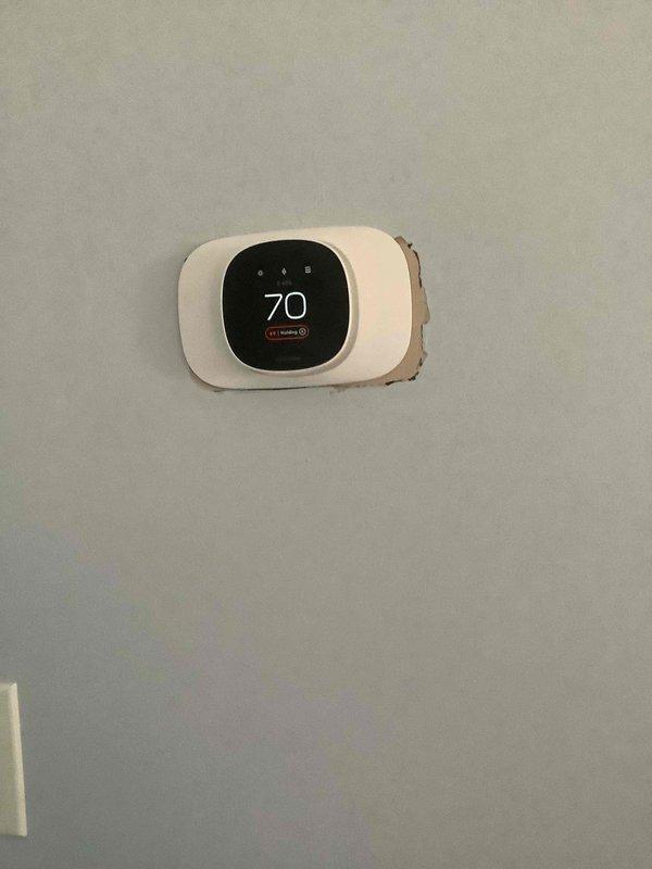 Performed scheduled heating system maintenance with filter replacement (16x25x1). Inspected thermostat operation confirming proper temperature reading and system response. Examined furnace components and ductwork, noting all connections secure with no visible issues. System functioning within normal parameters after service.