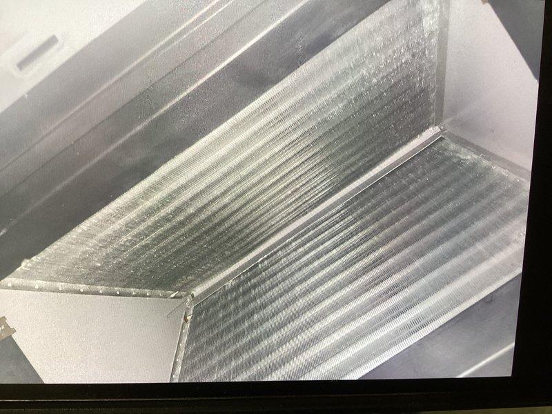 Performed monthly maintenance on two Bryant heating systems. Replaced 18x20x1 and 16x20x1 filters as part of basic service agreement. Inspected evaporator coil which showed minor dust accumulation on aluminum fins; system components including furnace, ductwork, and connections were found in good working condition.