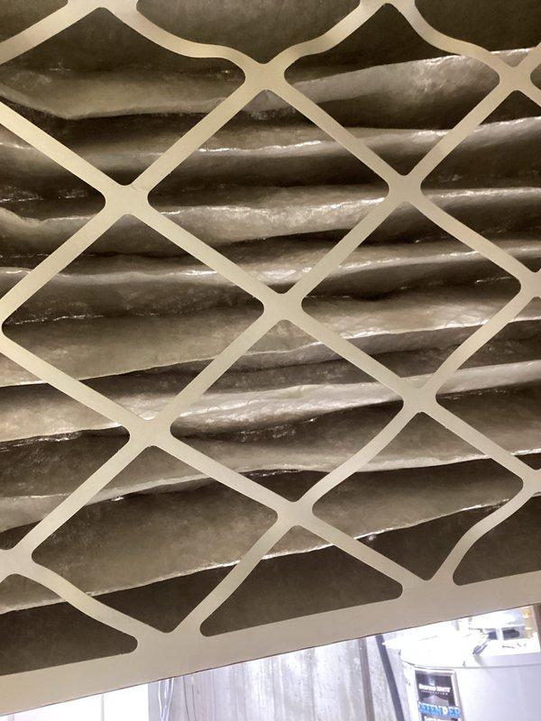 Performed monthly maintenance service on cooling system that was originally requested due to loud popping sounds. Identified heavily soiled filter as the source of the noise issue and replaced the 20x25x4 filter (customer-supplied). System now operating normally with no unusual sounds.