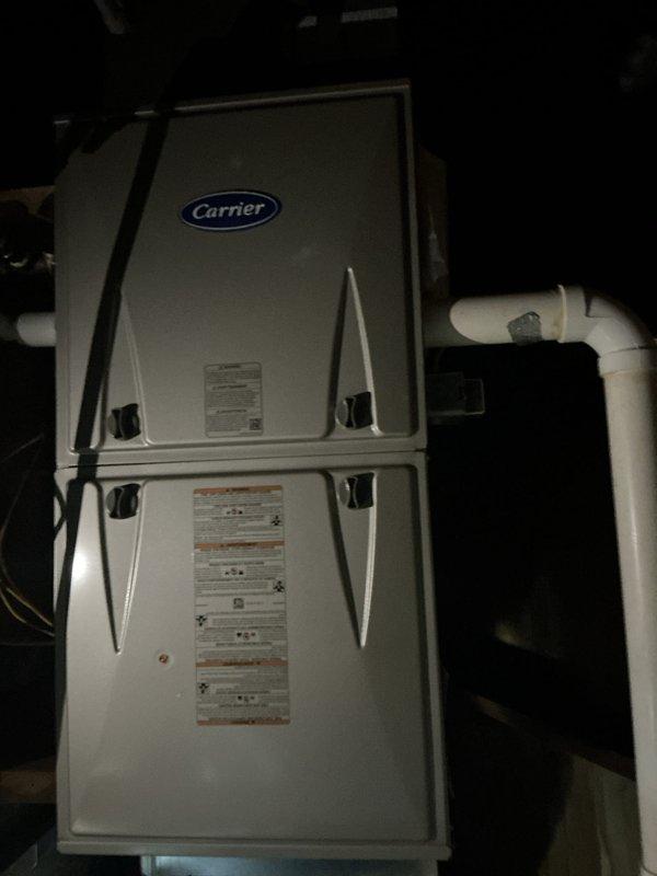 Performed monthly maintenance service on Carrier HVAC system with heating focus. Inspected and verified Honeywell digital thermostat operation (current temp 67°F, set point 70°F, 63% humidity). Replaced 14x20x1 filter as included in CCH Basic Monthly service. System functioning properly with no issues identified.