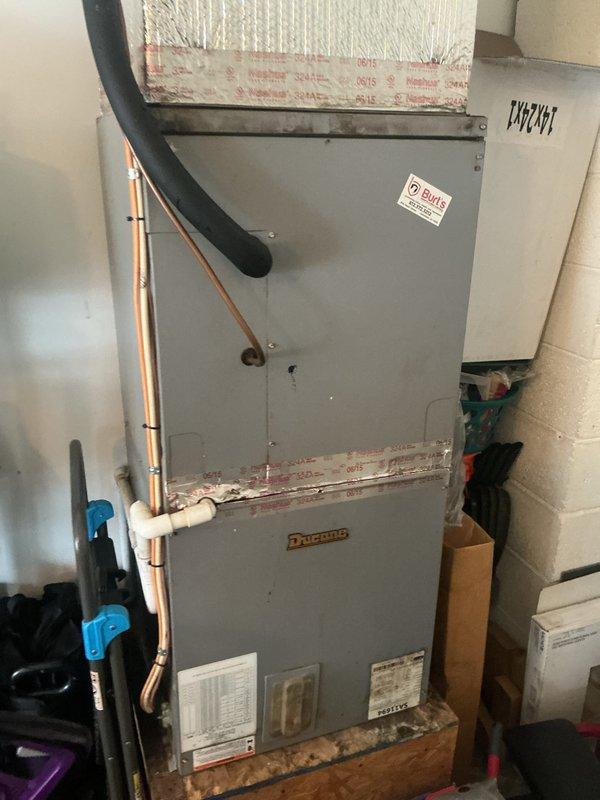 Performed scheduled annual spring maintenance on Ducane HVAC cooling system. Inspected thermostat functionality and verified proper operation of the furnace unit including all connections, ductwork, and insulation. System is functioning within normal parameters; no issues detected during service.