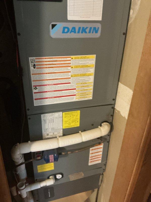 Performed scheduled Comfort Care maintenance on both heating and cooling components of a Daikin HVAC system. Conducted comprehensive inspection and service of the complete system according to manufacturer specifications. System is functioning properly with next filter replacement (16x20x4) due at next maintenance visit; customer's service agreement renewal scheduled for 1/31/25.