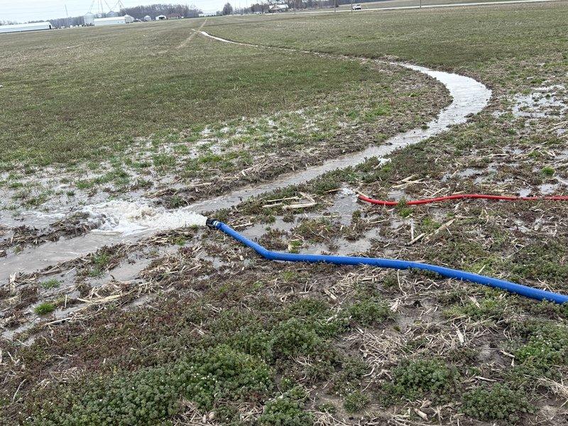 Responded to emergency call for flooded basement. Pumped out approximately 4-6 inches of standing water from the basement/crawlspace using extraction equipment with discharge hoses directed to exterior drainage area. Removed and replaced failed sump pump system, ensuring proper installation and function to prevent future flooding incidents.