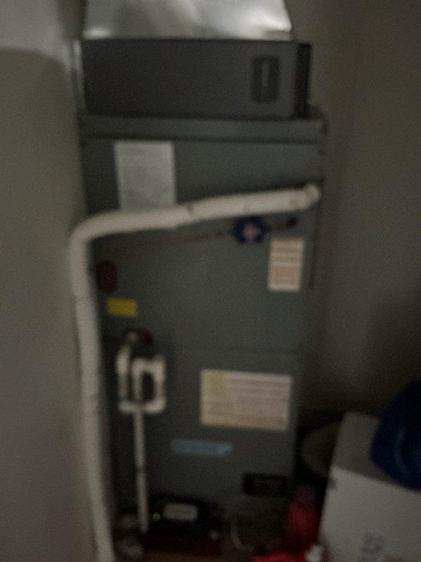 Performed routine maintenance on residential heating system. Inspected thermostat functionality (currently set to 72°F and operating properly) and examined the HVAC unit, confirming proper condensate drainage through PVC piping. Customer had recently replaced air filter prior to service visit.