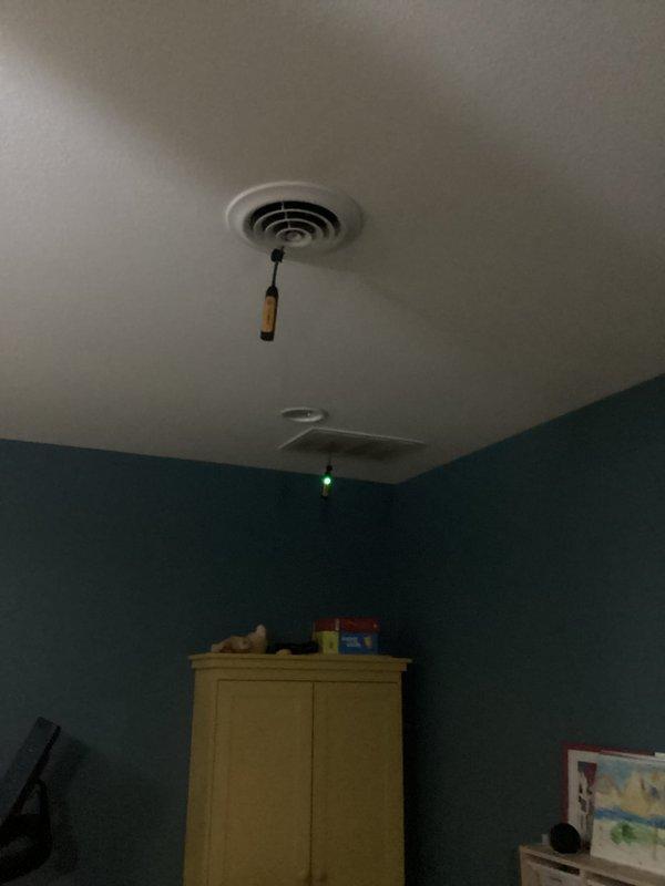 Responded to no-cooling complaint for upstairs system. Diagnostic testing revealed thermostat was improperly programmed with temperature set to 78°F while indoor temperature was 67°F (system not calling for cooling). Reprogrammed thermostat to appropriate cooling setpoint and verified proper system operation.