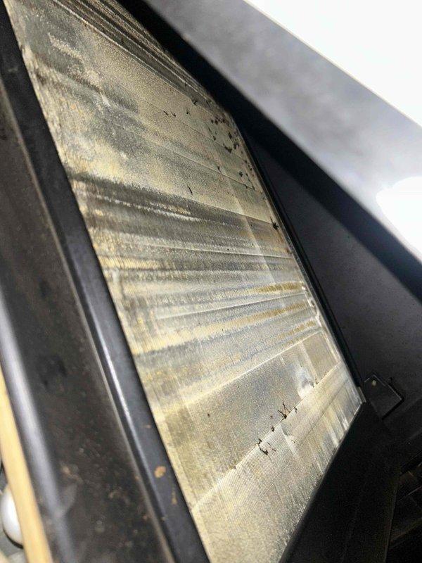 Performed a second opinion inspection on an outdoor AC unit. Observed dirty condenser coils with visible accumulation of debris, which can restrict airflow and reduce system efficiency. Discussed with customer the previous company's recommendations regarding refrigerant levels and potential leak issues, providing clear information without pressure tactics to help customer make an informed decision about necessary repairs.