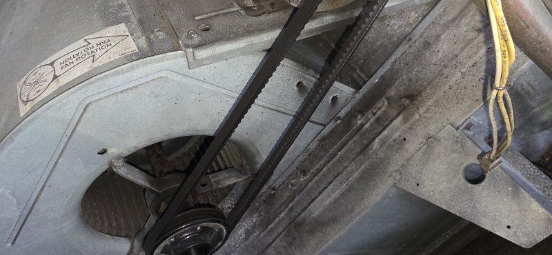 Conducted initial site survey of commercial RTU equipment for development of a bi-annual maintenance plan. Documented existing HVAC units, inspected belt condition and blower assembly. Photographed equipment identification markings and internal components for maintenance planning purposes. Information collected will be used to create customized preventative maintenance schedule including belt replacement, condenser coil cleaning, and filter changes.