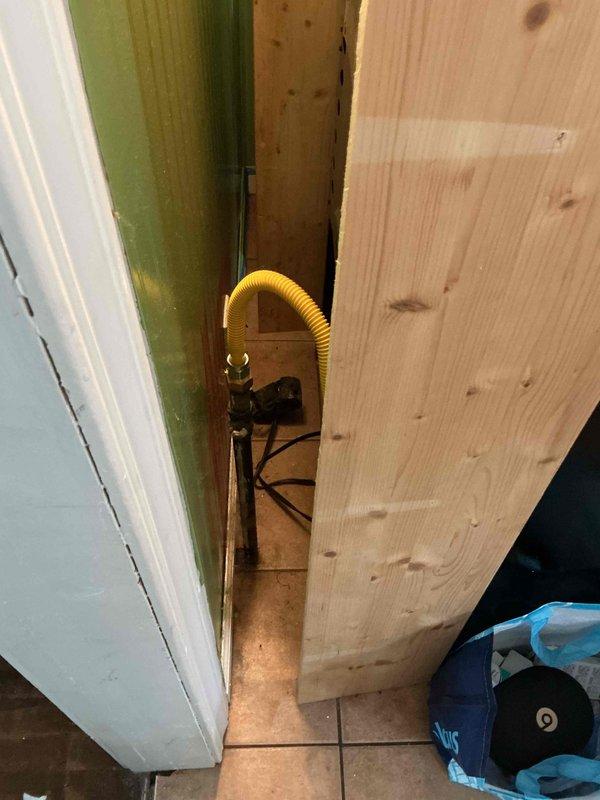 Performed relocation of gas stove supply line approximately 4 feet from original position, ensuring proper connection and testing for leaks. Completed removal of existing toilet and installation of new unit with proper sealing and water connection. Installed pedestal sink with appropriate plumbing connections, verifying proper drainage and water supply function.