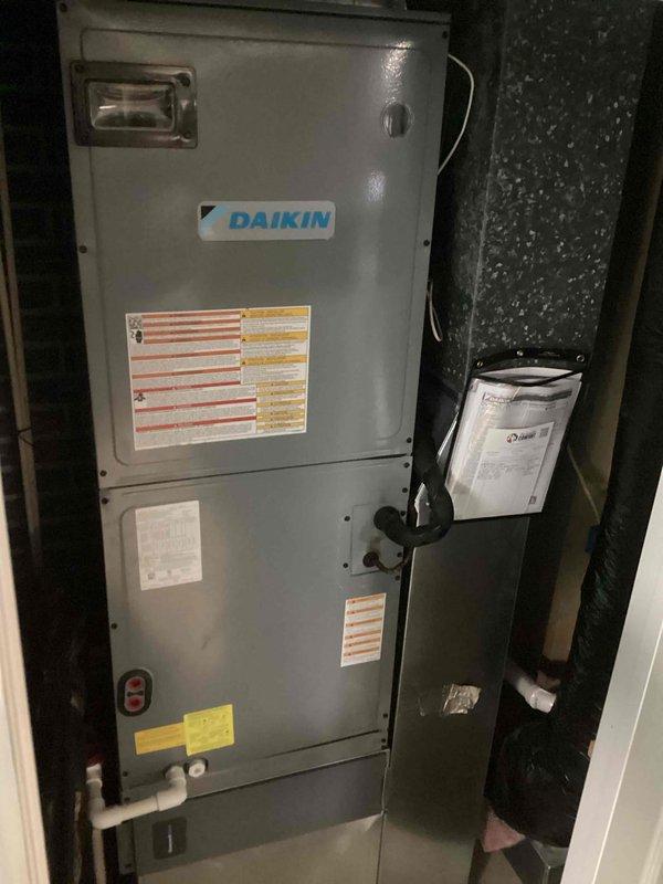 Completed maintenance service on Daikin HVAC system including inspection of both indoor furnace unit and outdoor condensing unit. Installed new 16x20x1 filter and verified proper system operation for heating season. All components functioning as designed with no issues noted.