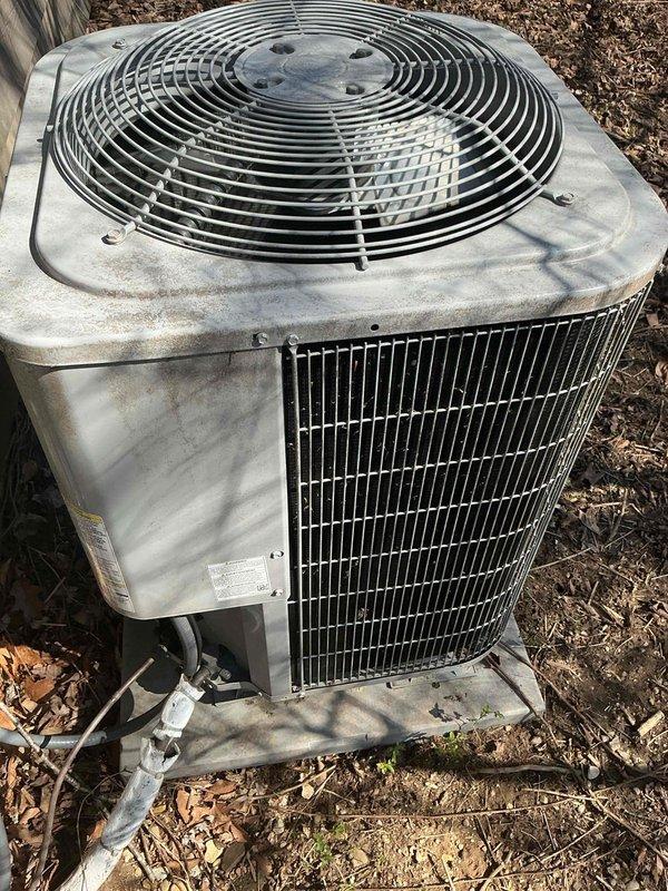 Performed monthly basic heating maintenance service on CCHP system. Inspected outdoor condensing unit and found it to be in functional condition despite some debris accumulation around the base. Examined internal plumbing connections and supply lines, confirming proper installation with no visible leaks or damage. Note: 16x20x4 filter not included in this service.