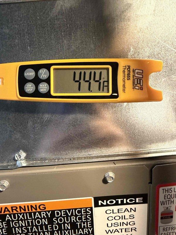 Completed installation of a new Lennox AC and Gas Furnace system. Conducted comprehensive performance testing, including static pressure measurements (0.47 In-Wg) and supply air temperature verification (44.4°F), confirming proper system operation within manufacturer specifications.