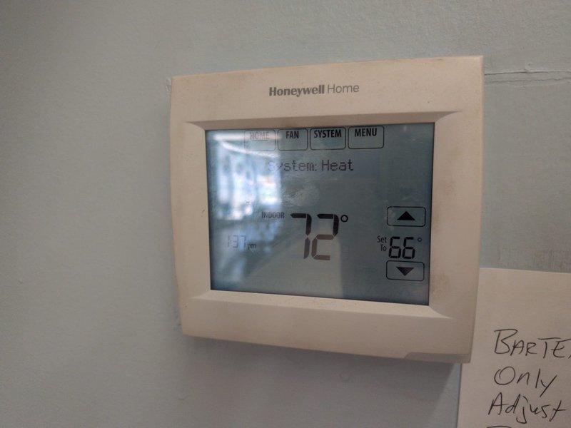 Completed preventive maintenance inspection on three rooftop package HVAC units. Performed standard heating season maintenance procedures including visual inspection of equipment condition, thermostat operation verification, and system functionality checks. All units operational with heating system confirmed running properly. Filter size documentation required for future service visits.