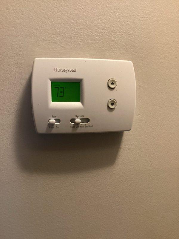 Completed cooling season preventive maintenance on residential air conditioning system. Performed comprehensive inspection of outdoor condensing unit, verified proper operation of all components, and checked refrigerant levels. Replaced 13x21.5x1 air filter to ensure optimal airflow and system efficiency. Confirmed thermostat operation with display reading 73°F and proper communication with cooling equipment. System operating within normal parameters with maintenance contract renewed through 10/1/26.