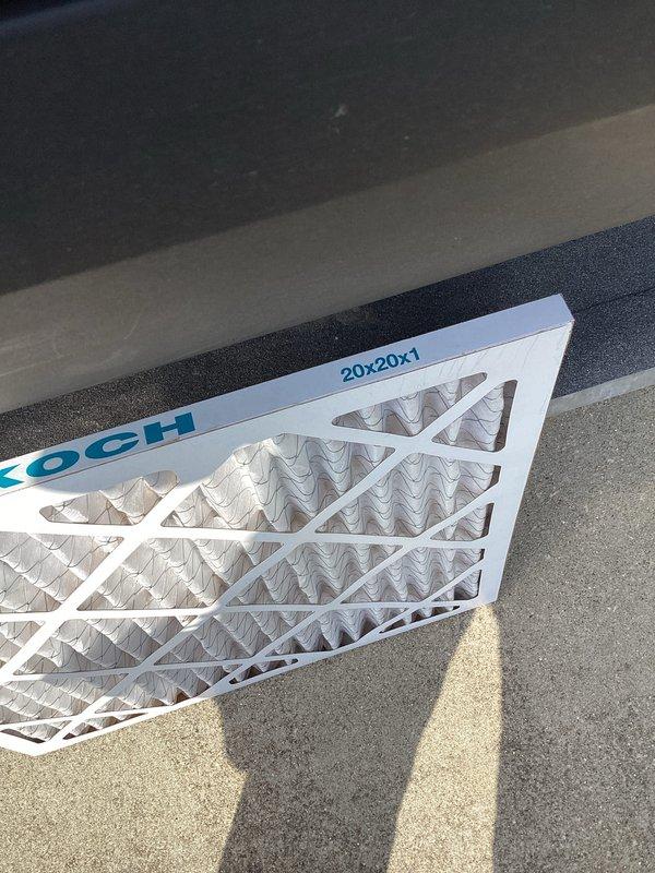 Completed heating maintenance service including system inspection and filter replacement. Removed heavily soiled return air filter showing significant dust accumulation and installed new 20x20x1 pleated media filter per customer care hours agreement. System operational and airflow restored to optimal performance.