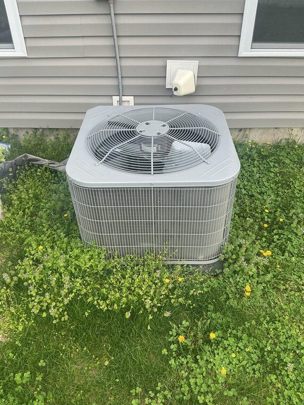 Completed basic monthly cooling maintenance visit on residential HVAC system. Performed standard inspection of outdoor condenser unit and indoor air handler, replaced 16x25x1 air filter, and verified all electrical connections and components were functioning properly. System operating within normal parameters with no issues identified.