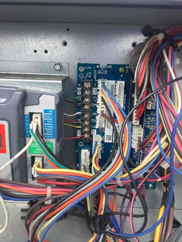 Returned to site with replacement VFD board and successfully installed unit into existing HVAC control panel. Removed failed variable frequency drive board, transferred all field wiring connections to new board including Y1, Y2, and auxiliary control terminals, and verified proper termination of all power and control circuits. System tested and operational upon completion with all thermostat functions responding correctly.
