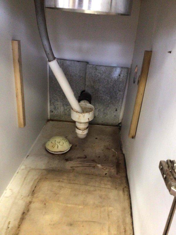 Responded to clogged drain complaint under commercial soda machine. Accessed drain line in mechanical closet and removed obstruction from PVC drain assembly. Cleared blockage and verified proper drainage flow through system. Inspected under-sink plumbing connections and confirmed all supply lines and drain components functioning properly upon completion.