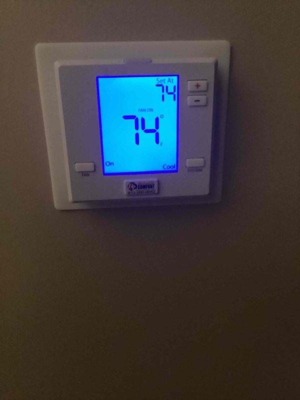 Completed comprehensive heating maintenance on residential furnace system. Performed standard safety inspection, verified thermostat operation at 74°F setpoint, and checked all system components including gas connections and PVC condensate drainage lines. Customer enrolled in CCC maintenance program with renewal date of 8/26/26; noted that 20x20x4 filter is not included in service agreement.