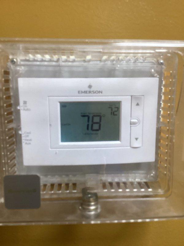 Responded to no cooling complaint on one of two systems. Upon arrival, verified thermostat was calling for cooling with setpoint at 72°F while space temperature registered 78°F. Inspected system components and identified issue preventing proper cooling operation. Replaced air filter which showed signs of restriction. System tested and verified operational upon completion of service.
