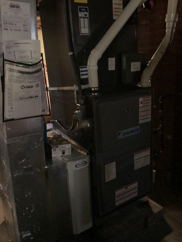 Completed routine heating maintenance and tune-up on Daikin heat pump system. Performed comprehensive inspection of outdoor condenser unit and indoor air handler, checked all electrical connections, verified refrigerant levels, tested safety controls, and cleaned components as needed. System is operating within manufacturer specifications and ready for the heating season.