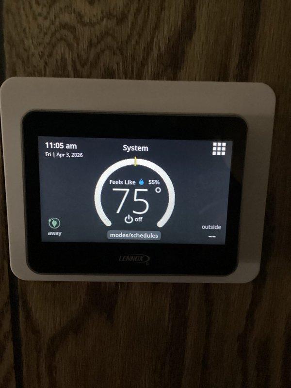 Completed scheduled heating maintenance on Lennox cold climate heat pump system. Performed comprehensive inspection of air handler unit, verified proper operation of all components, checked refrigerant lines and insulation integrity, inspected condensate drain system, and replaced 20x20x4 air filter. Confirmed thermostat programming and system functionality with all equipment operating within normal parameters.