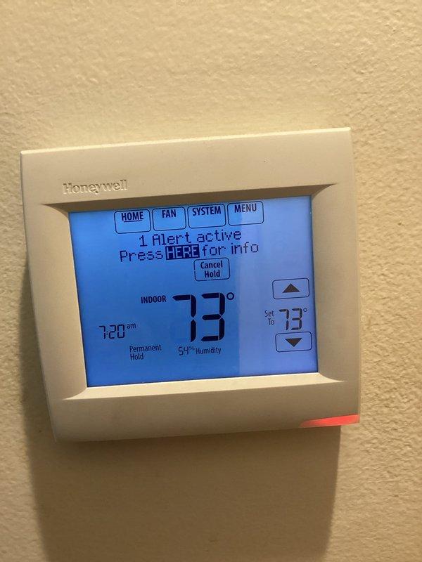 Completed comprehensive cooling maintenance inspection per CCC Basic Monthly service agreement. Verified thermostat operation and programming settings, noting system maintaining 73°F setpoint with indoor humidity at 54%. Replaced 16x20x1 air filter as included in maintenance plan. All equipment operating within normal parameters at time of service.