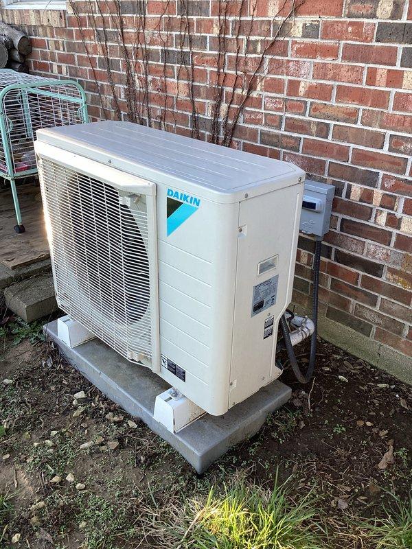 Completed warranty replacement of compressor and outdoor circuit board on Daikin residential heat pump unit. System tested and confirmed operational following component installation.