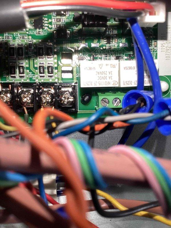 Responded to no-heat call on newly installed heat pump system that would not cycle on. Inspected control board and wiring connections, verified proper voltage at relay terminals and confirmed all low-voltage connections were secure. Diagnosed faulty control board relay preventing heat pump from initiating heating cycle, replaced defective control board, tested system operation through complete heating cycle, and verified proper functionality with all safety controls operating within manufacturer specifications.