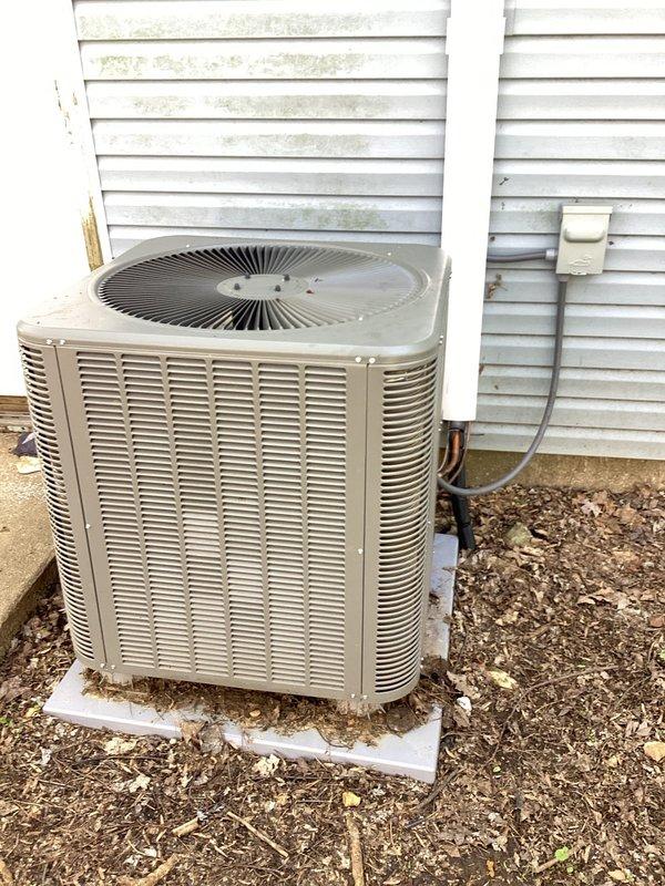 Returned to system to pressure test and verify leak location on outdoor suction line. Inspected outdoor unit and refrigerant line connections, confirming leak isolated to suction line under warranty coverage. Documented equipment condition and leak location with photos for warranty processing.