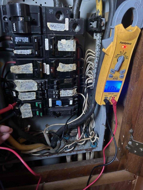Responded to no cooling call on residential air conditioning system. Upon arrival, found AC unit completely inoperative with no power to system. Performed electrical diagnostics at main panel using digital multimeter to verify circuit integrity and voltage supply. Inspected thermostat wiring and terminal connections, checking all low-voltage connections including R, C, Y, G, and W terminals for proper contact and continuity. Identified and resolved power supply issue preventing system operation. Verified proper voltage at disconnect and confirmed all safety controls functioning correctly. System restored to normal operation with adequate cooling capacity confirmed.