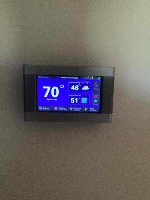 Responded to no cooling complaint on residential Trane split system. Upon arrival, performed system diagnostics including thermostat verification, condensing unit inspection, and refrigerant line assessment. System found operating within normal parameters with outdoor unit running properly and thermostat communicating correctly at 70° setpoint.