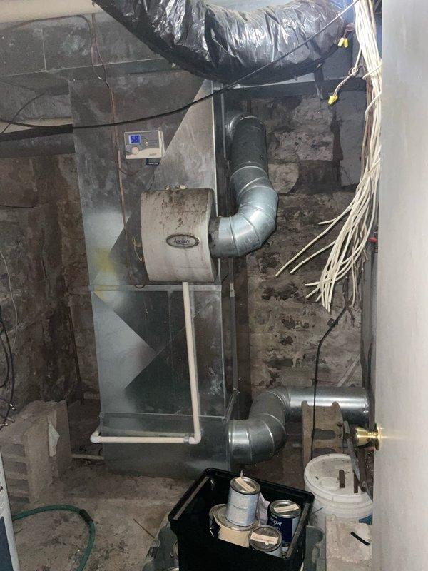 Conducted comprehensive replacement estimate for existing 3-ton heat pump and 96% efficiency furnace dual-fuel system showing significant age-related deterioration, including extensive rust corrosion on cabinet panels and moisture damage throughout equipment. Assessed customer requirements for mid-tier replacement equipment with 5-year service expectancy, provided multiple system options with promotional incentives and extended labor warranty coverage, and documented current installation configuration in basement mechanical room including ductwork layout and existing infrastructure conditions for accurate proposal preparation.