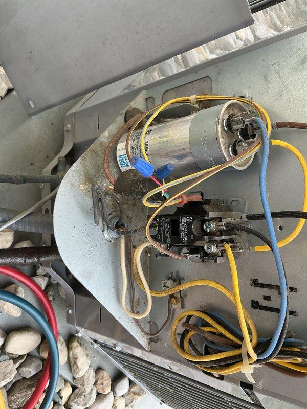 Completed complimentary spring maintenance visit on Carrier air conditioning system as part of recurring service agreement. Performed comprehensive system inspection including visual examination of outdoor condensing unit, electrical components, and capacitor assembly. Connected manifold gauge set to evaluate refrigerant pressures and system performance. Inspected electrical connections, contactor, and wiring harness for proper operation and signs of wear. Verified capacitor condition and all electrical terminals. System found operating within normal parameters with no immediate repairs required. Customer requested AC-only service due to personal scheduling constraints. Note that 20x20x4 filter was not included in this complimentary maintenance visit.