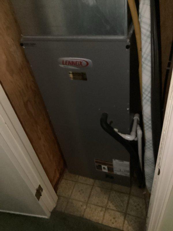 Completed comprehensive tune-up service on dual-system HVAC installation, including Lennox air handler unit located in utility closet. Performed standard maintenance procedures on both systems, inspected refrigerant lines and connections, verified thermostat operation on Honeywell digital control displaying proper temperature readings, and confirmed all equipment functioning within normal parameters.